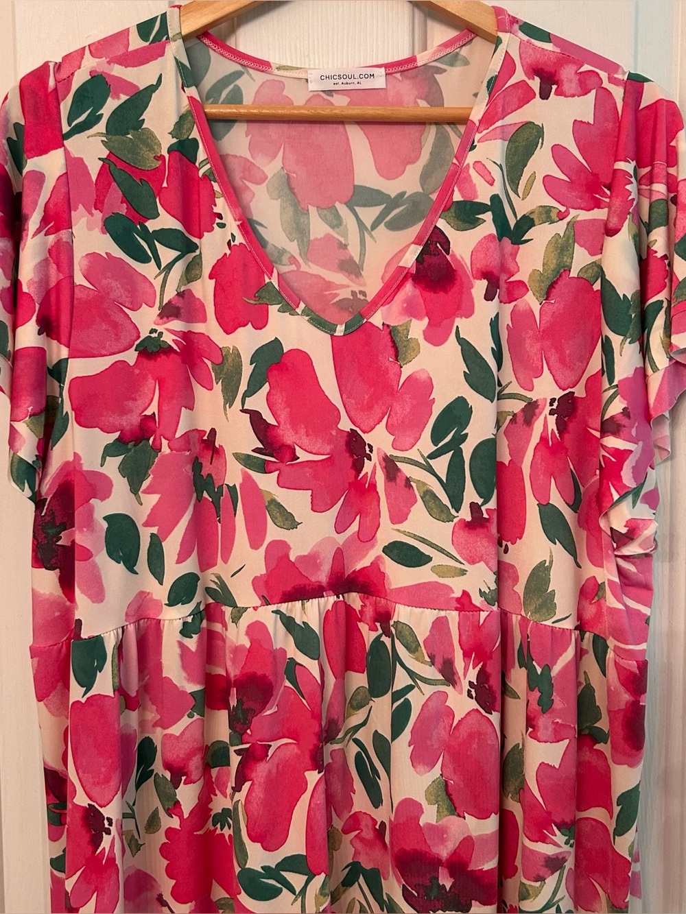 Chic Soul Tell Me When Top Pink Floral Size 3XL